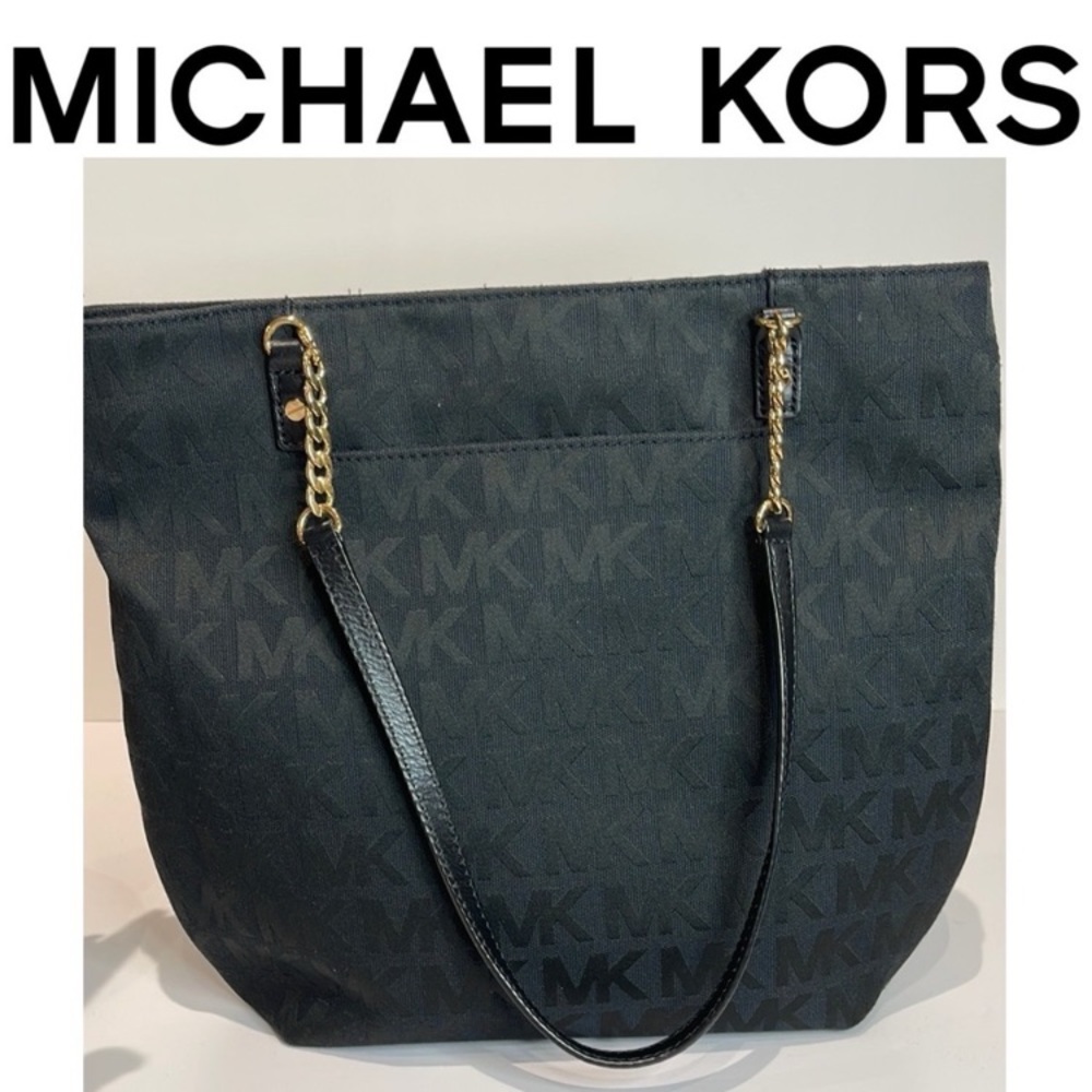 Michael Kors Jet Set Front Pocket Chain Canvas Tote EXCELLENT CONDITION